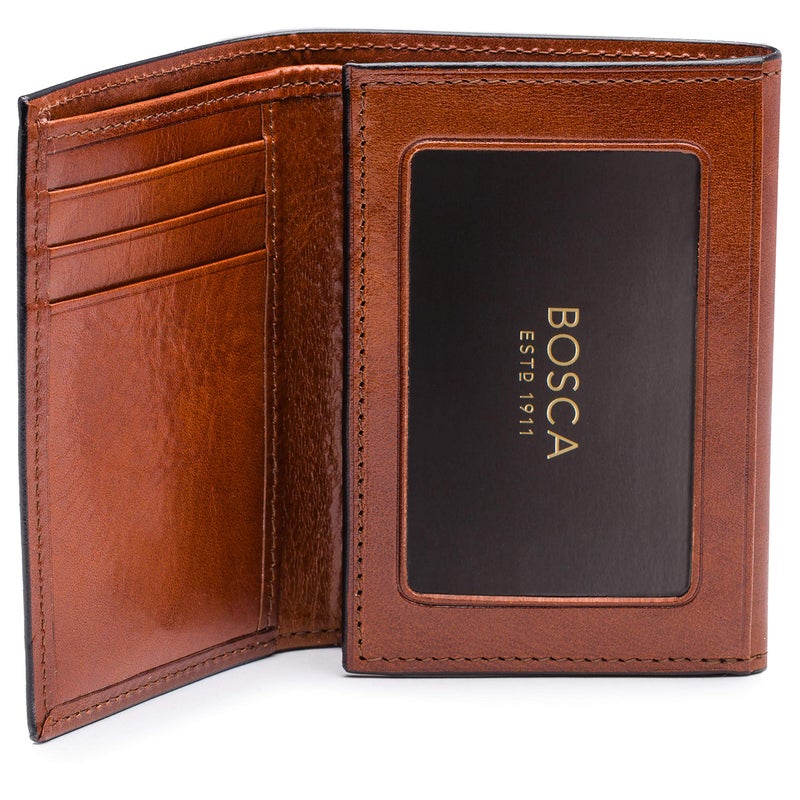 Bosca | Menâ€™s Double I.D. Trifold Wallet w/RFID Blocking in Italian Old Leather - Image 3